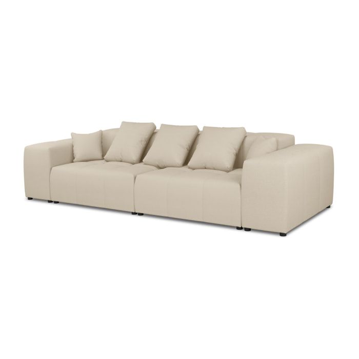 Canapé modulable "Rome" 3 places en tissu structurel beige