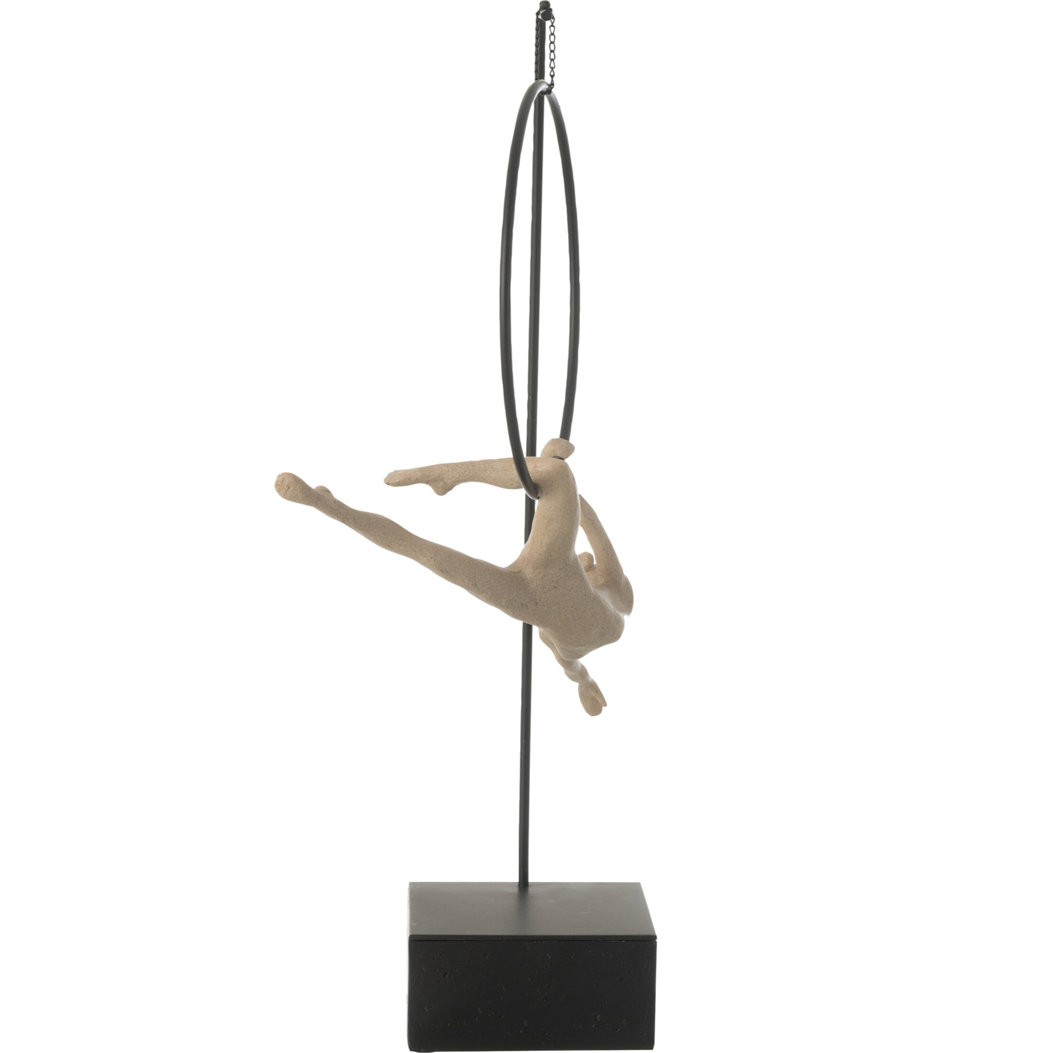 J-Line décoration Gymnaste Cerceau Gamma - polyrésine - beige/noir