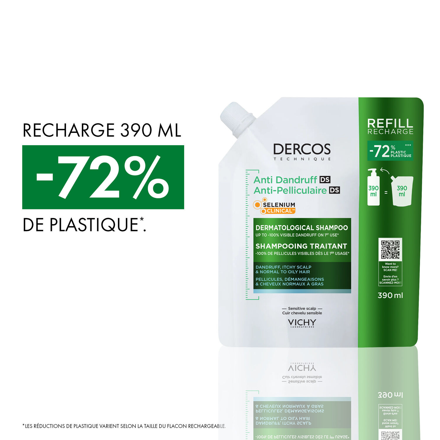 Dercos - Shampooing Traitant Pellicules & Démangeaisons Cheveux Normaux à Gras