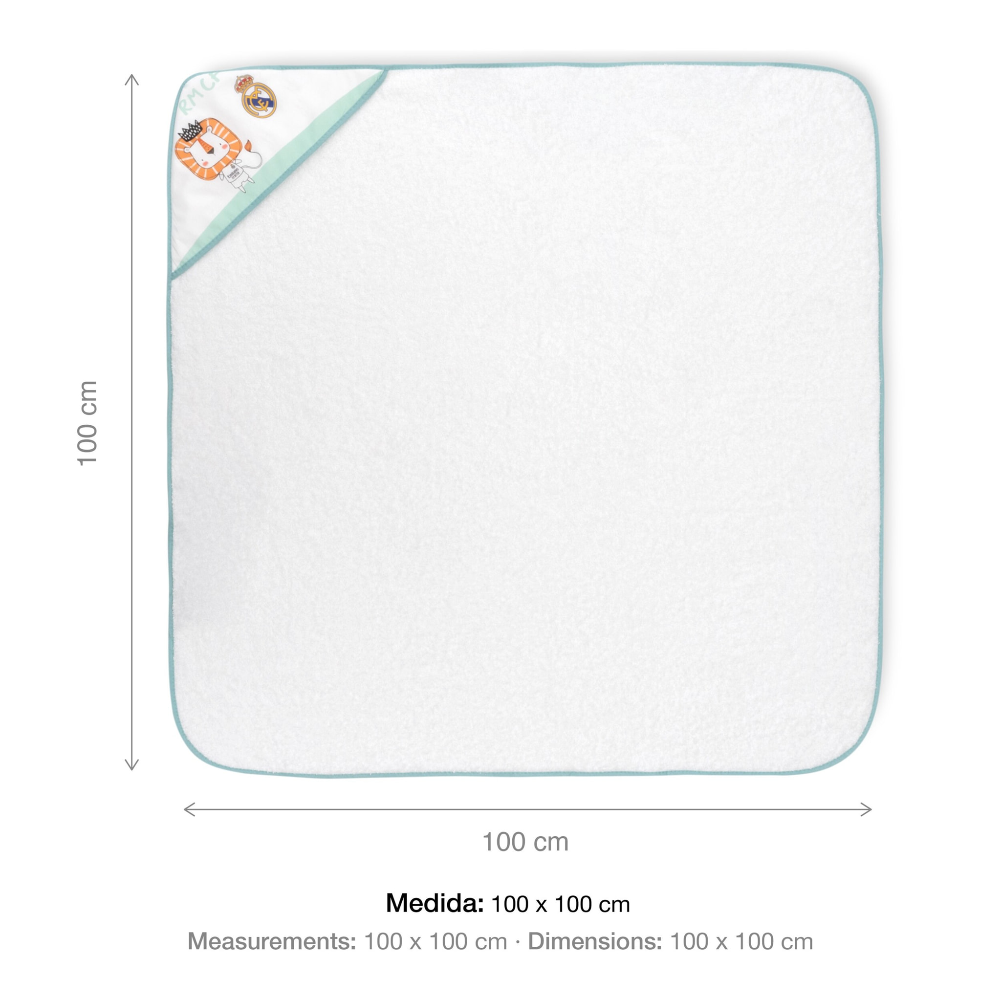 Capa de Baño 1X1 Real Madrid Leon Escudo Bco/Verde