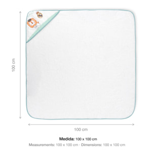 Capa de Baño 1X1 Real Madrid Leon Escudo Bco/Verde
