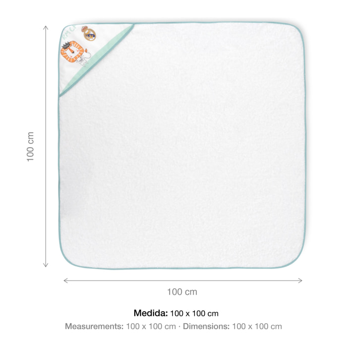 Capa de Baño 1X1 Real Madrid Leon Escudo Bco/Verde