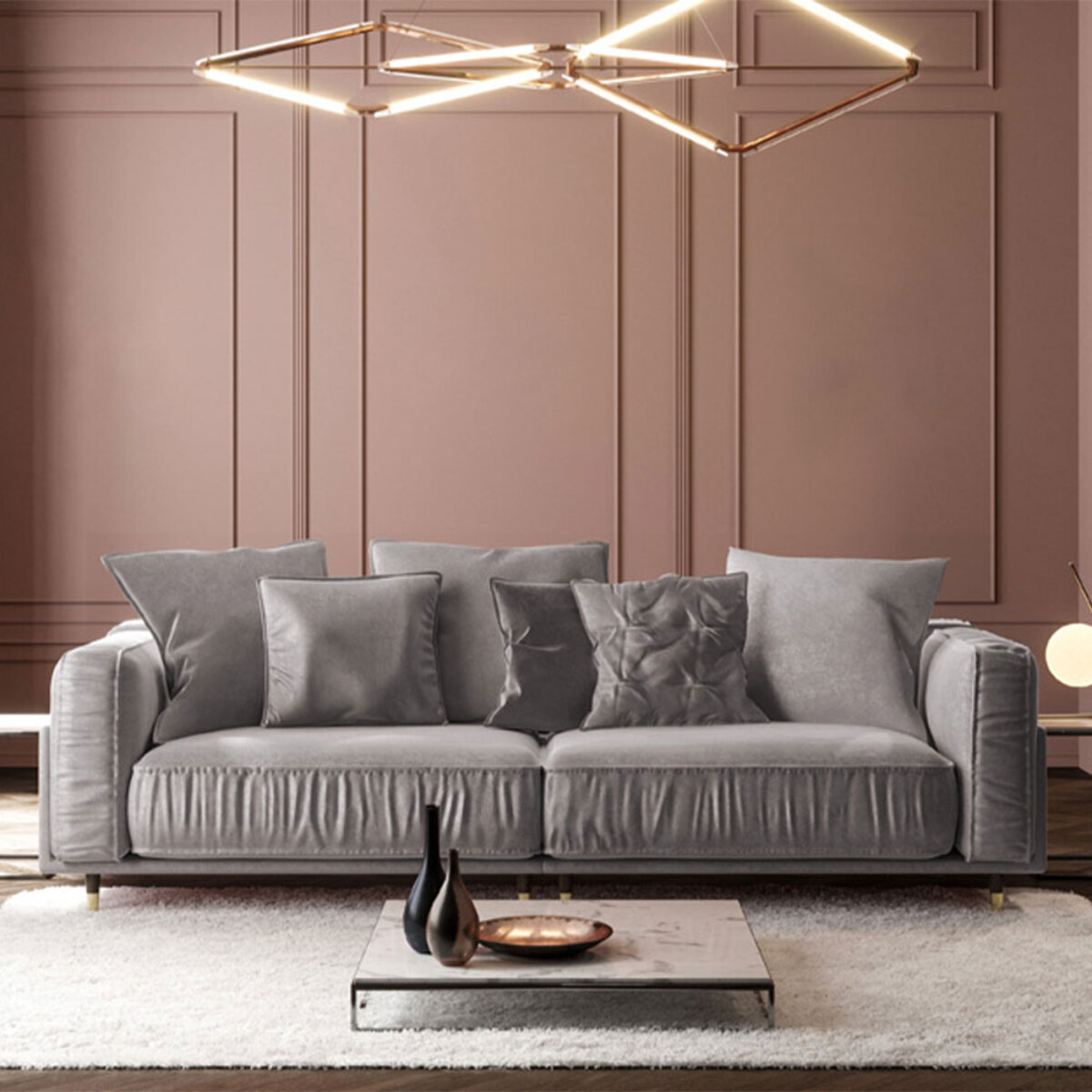 Canapé Velours Fiorenzo - 3 places