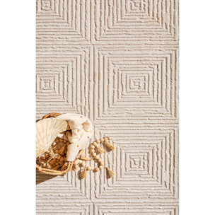 Tapis Loopin 323 Creme 200x280 cm - Motif en relief - Indoor & Outdoor