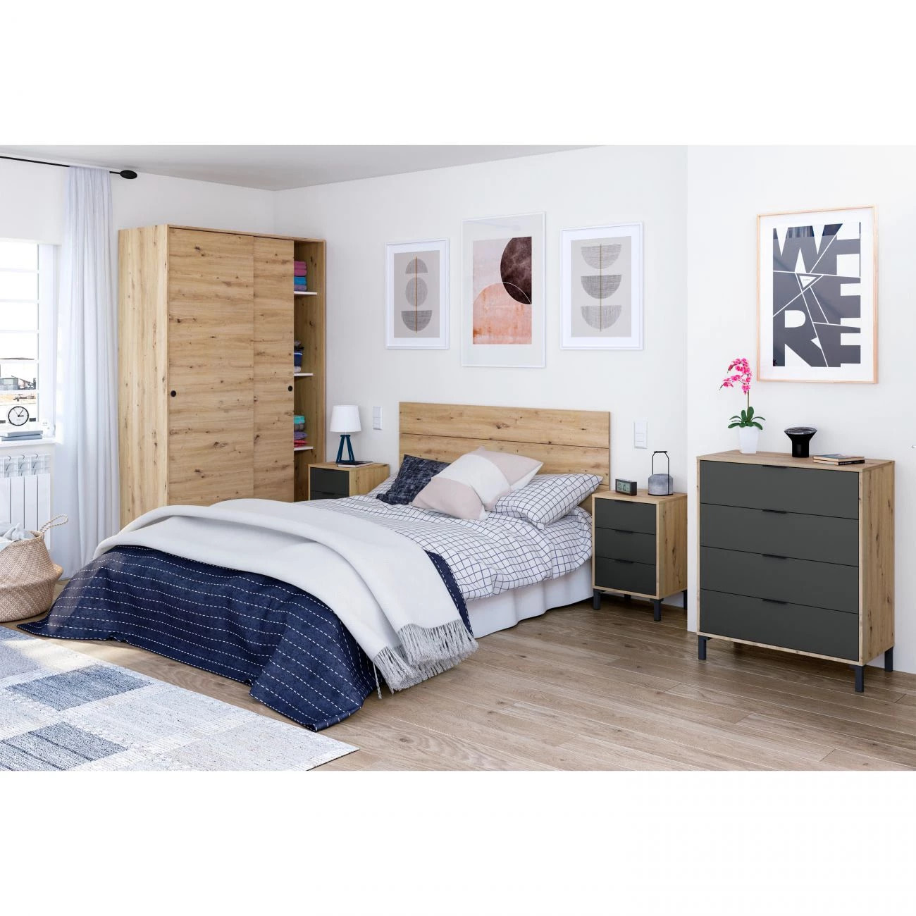 Armario puertas correderas Top 120 Roble Nodi