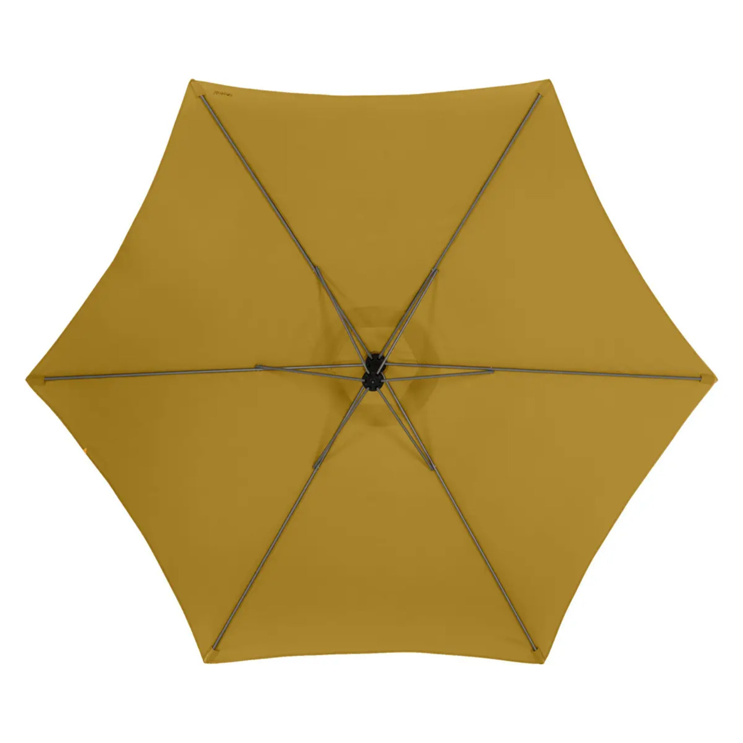 Parasol déporté rond "Manoa" jaune moutarde & graphite 3m en aluminium traité époxy