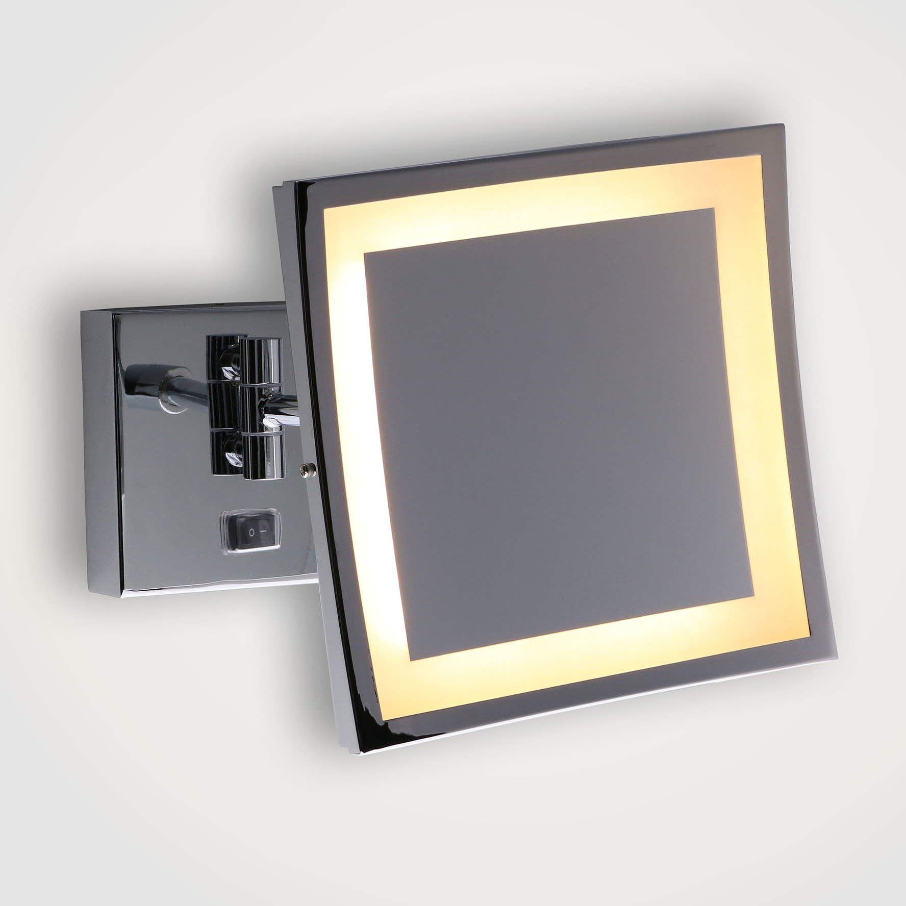 LEDS C4 Espejo de Aumento para Maquillaje con Luz LED. Espejo Retroiluminado para Baño con Brazo Extendible y Ajustable. Cromo