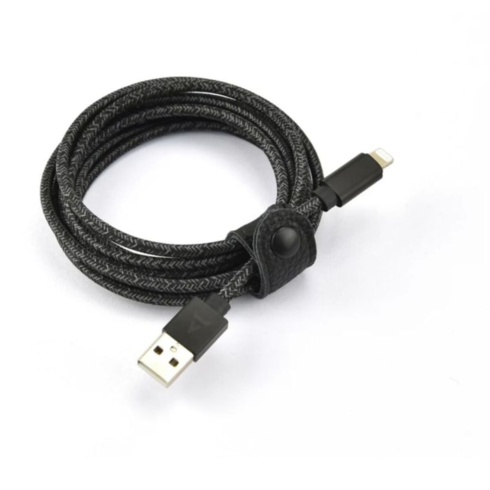 Câble Lightning ADEQWAT vers USB 2M certifié Apple Noir