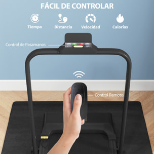 Cinta de Correr 2 en 1 Cinta de Andar Plegable 2,5 HP con Pantalla LED Velocidad Ajustable Max. 10 km/h Control Remoto Cinta de Correr Eléctrica Debajo del Escritorio Negro