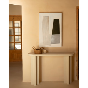 Tableau beige et noir décoratif sur coton avec cadre en bois peint à la main à la peinture à l'huile en différentes tailles