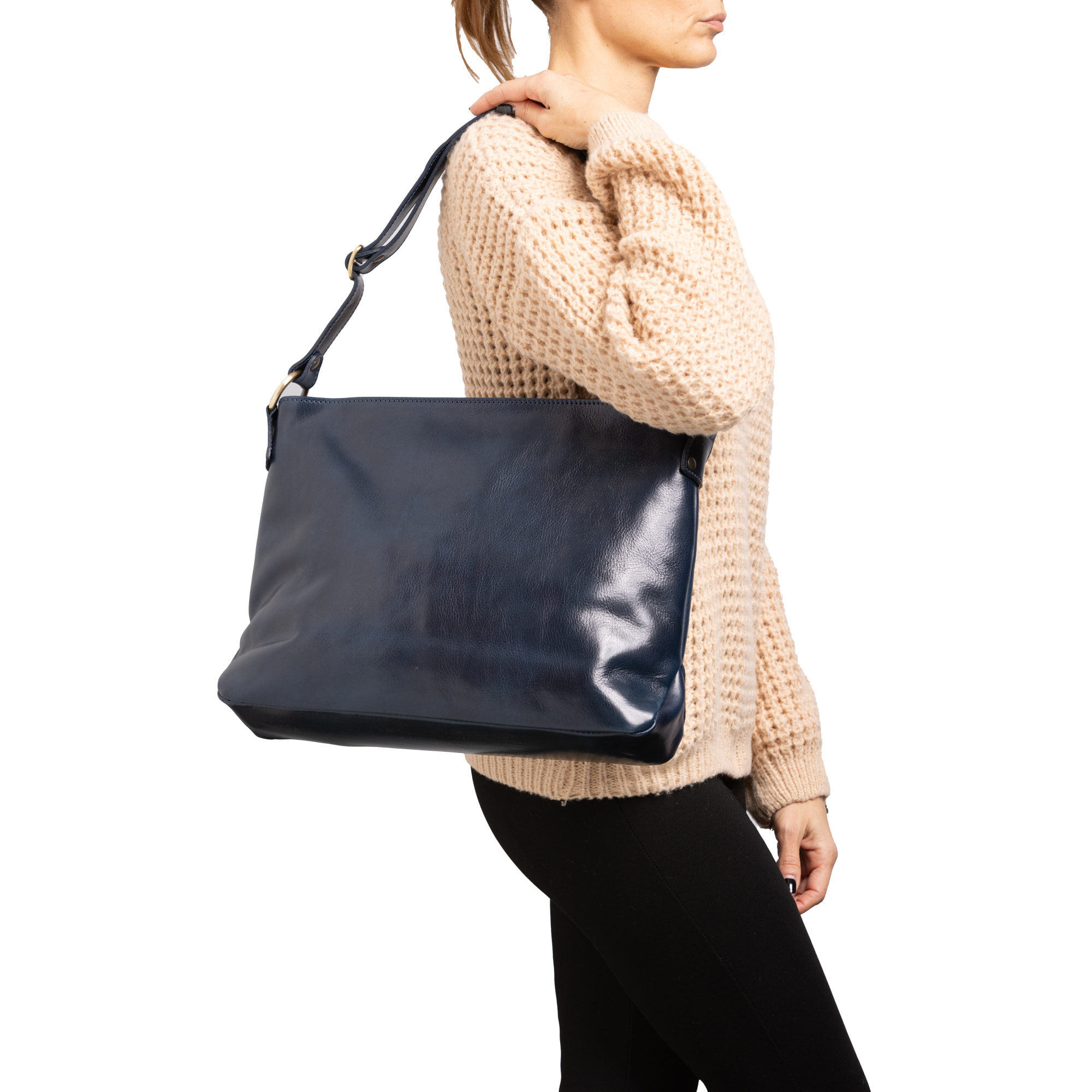 Borsa a spalla  da donna In Vera pelle Made in Italy 38x29x11 cm