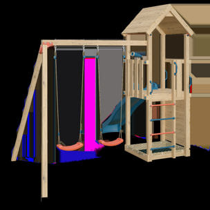 Aire de jeux bois 2,20 m SMART XPLORER 2 - 7 enfants