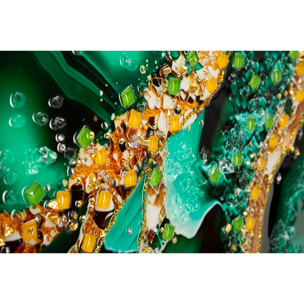 DIPINTO SU TELA LACCATO SMERALDY -B- C/CORNICE CM 82X4X62