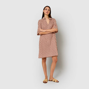 Vestido corto camisero hilo sheet caldera