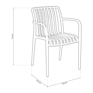 Pack 4 sillas de exterior Jamie Arm Blanco