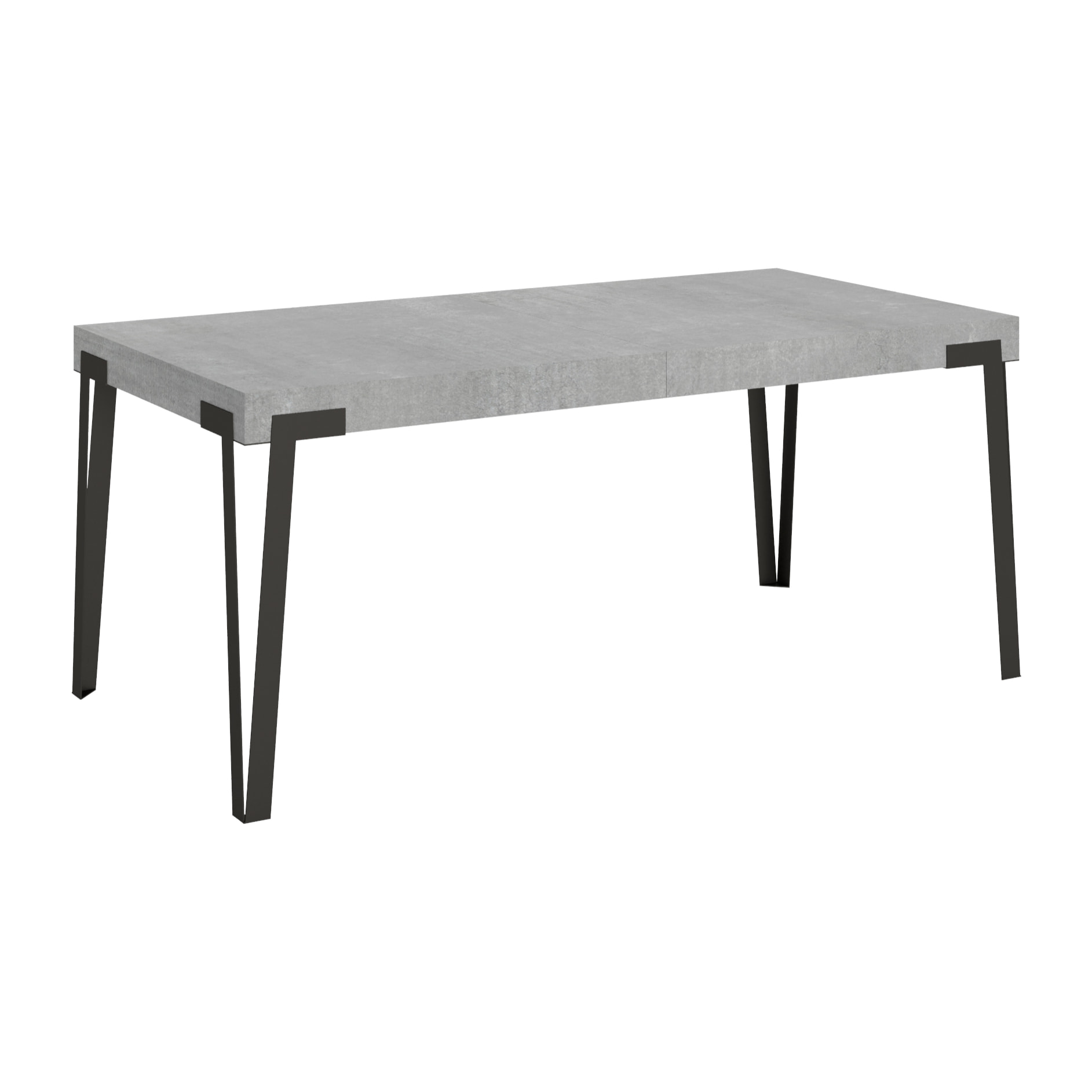 Mesa extensible 90x200/304 cm Rio Cemento estructura Antracita