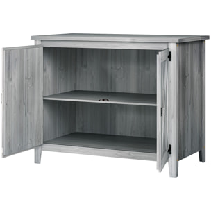 Armoire de jardin en bois 2 portes étagère 110 x 60 x 88 cm gris