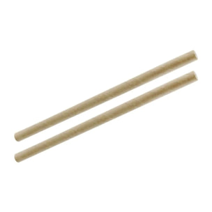 Lot de 2 boites de 50 pailles en papier rigide brun 15 cm Fackelmann Nature