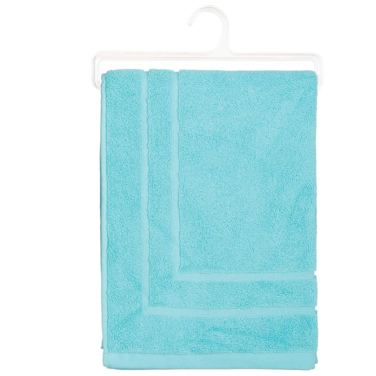 Tapis de bain "Praia" en coton bleu turquoise 50x70cm