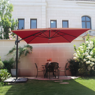 Parasol LED 3 x 4 m terracotta VALIANO