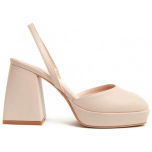 Zapato de tacón - Beige - Altura: 10 cm