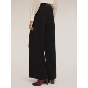 Motivi - Pantalones palazzo de poliéster y viscosa - Negro