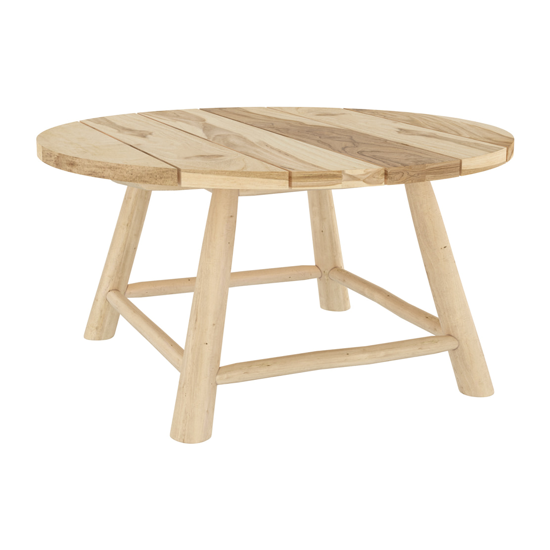 Table basse ronde de jardin D80 cm en branche de teck - Makam