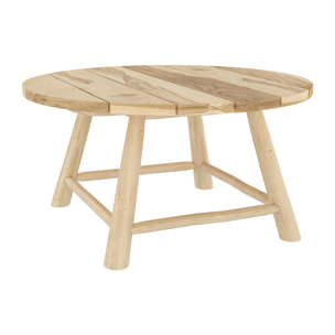 Table basse ronde de jardin D80 cm en branche de teck - Makam