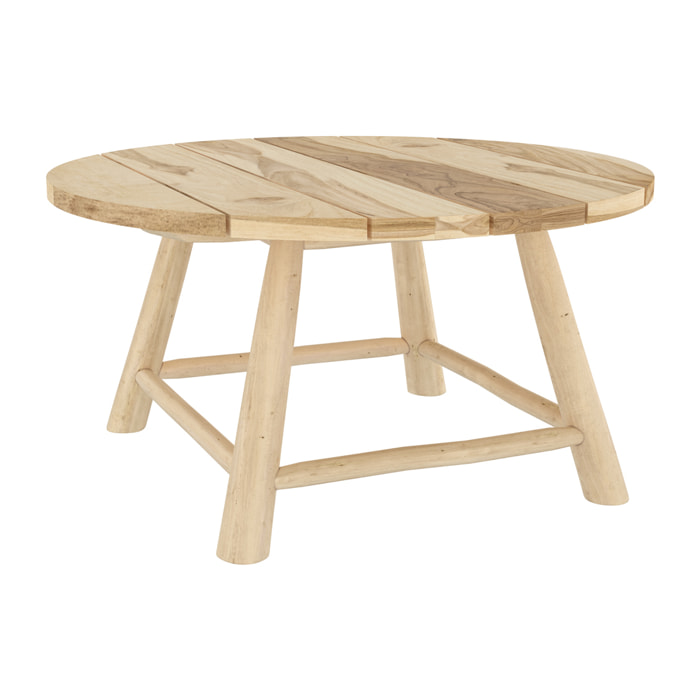Table basse ronde de jardin D80 cm en branche de teck - Makam