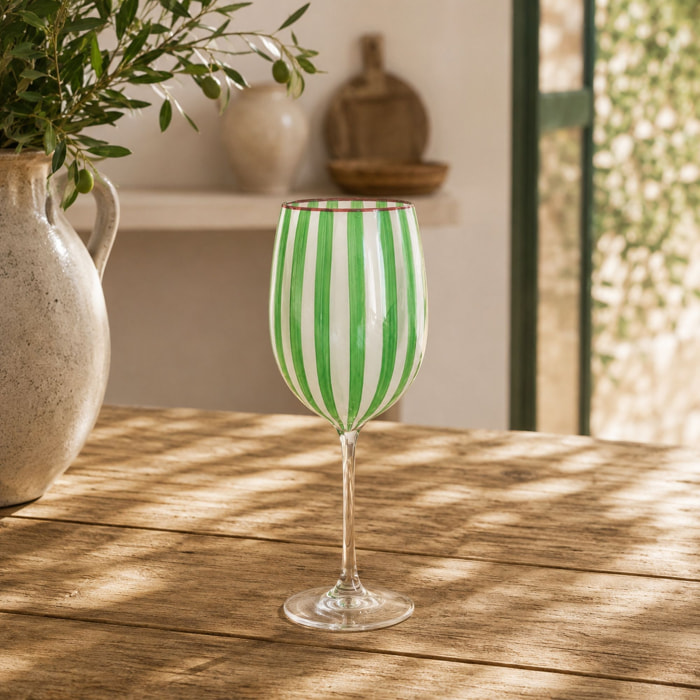Lot de 3 verres à pied 43,5cl vert CIRCUS