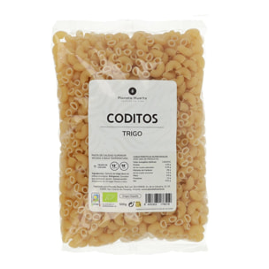 PLANETA HUERTO | Coditos de Trigo ECO 500g – Pasta de Trigo Duro Ecológica, Fuente de Fibra y Proteínas para Preparaciones Saludables