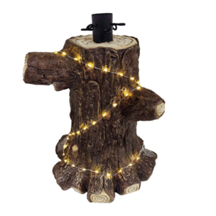 Base per albero di Natale effetto tronco con LED in magnesio e ferro - Multicolore