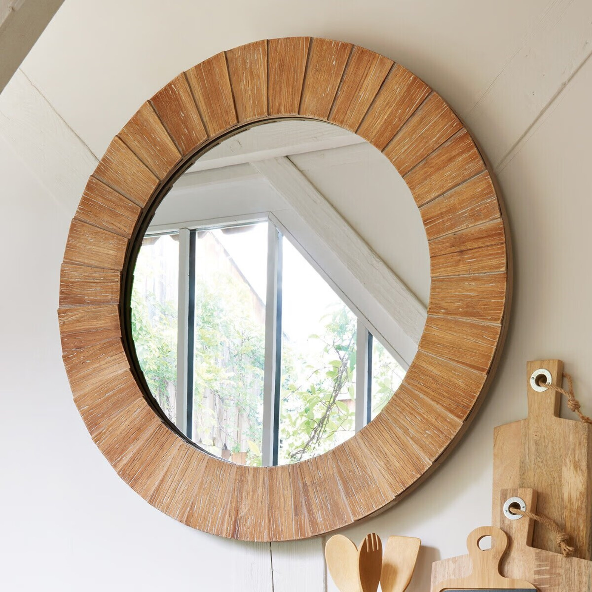 Espejo Paméla madera Ø83x3,5