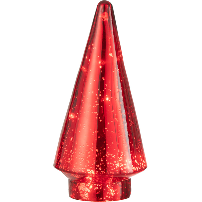 J-Line décoration Sapin De Noël - verre - rouge - medium - LED