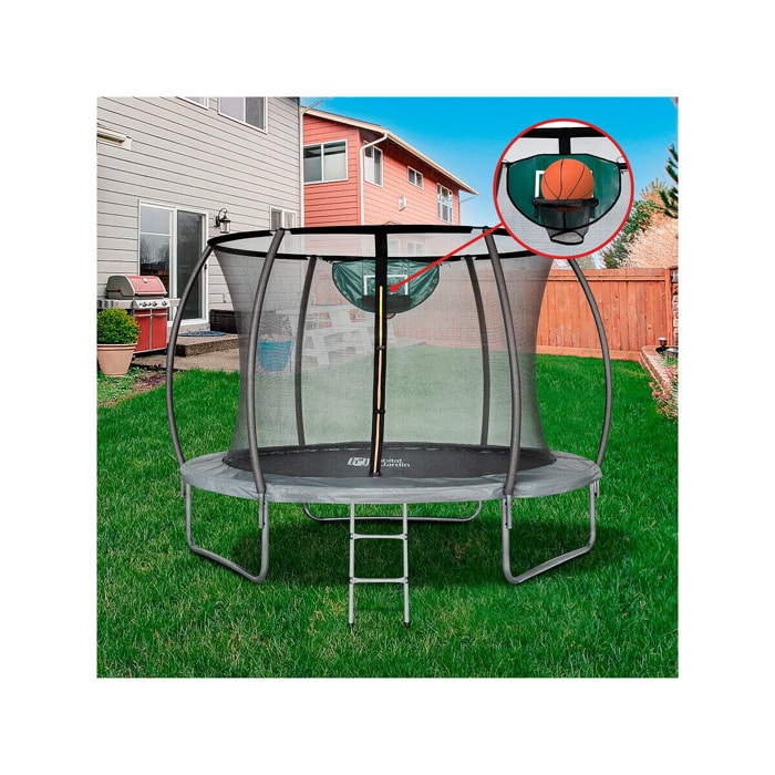 Trampoline prestige "jumper" 3,65 m et panier basket