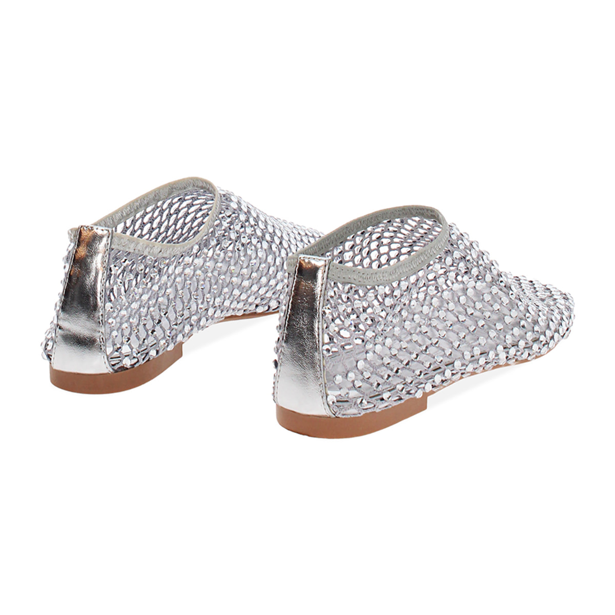 Ballerine argento con pietre scintillanti