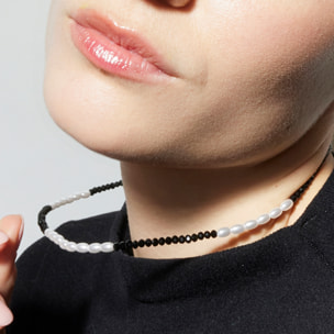 Collar con Perla Blanca acabado plata