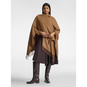 Elena Mirò - Poncho con loghi embossed - Marrone