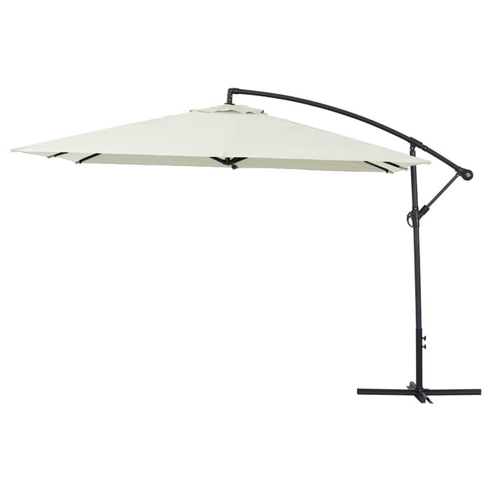 Parasol jardin déporté  Alu "Ilios 3" - Carré - 3 x3 m - Ecru