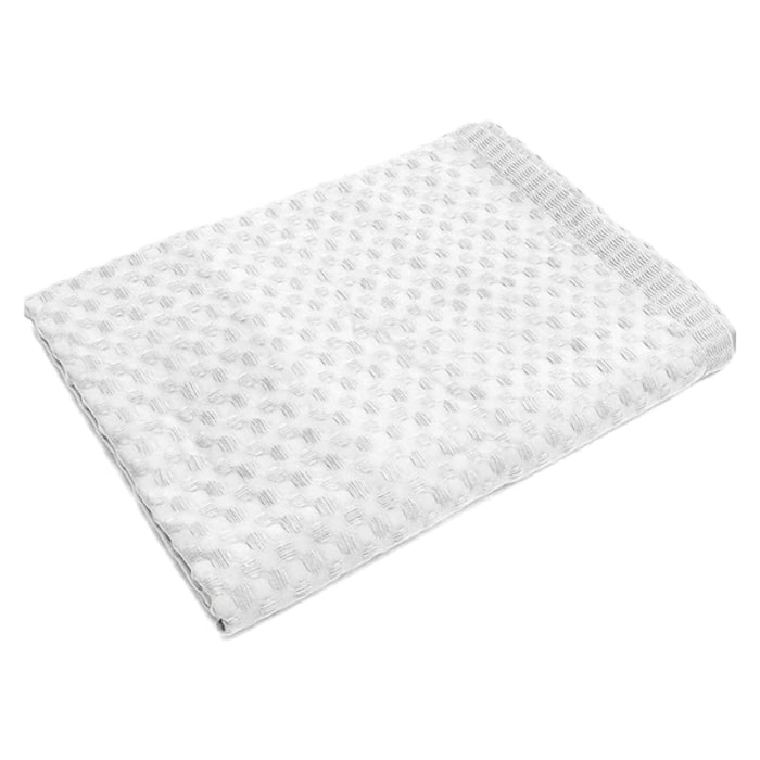 INTRECCI Telo Doccia Maxi, Asciugamano da Doccia, Telo Bagno 150 x 100 cm, in Spugna di Puro Cotone 300 gr/mq, Tinta Unita Bianco. Modello: Napone