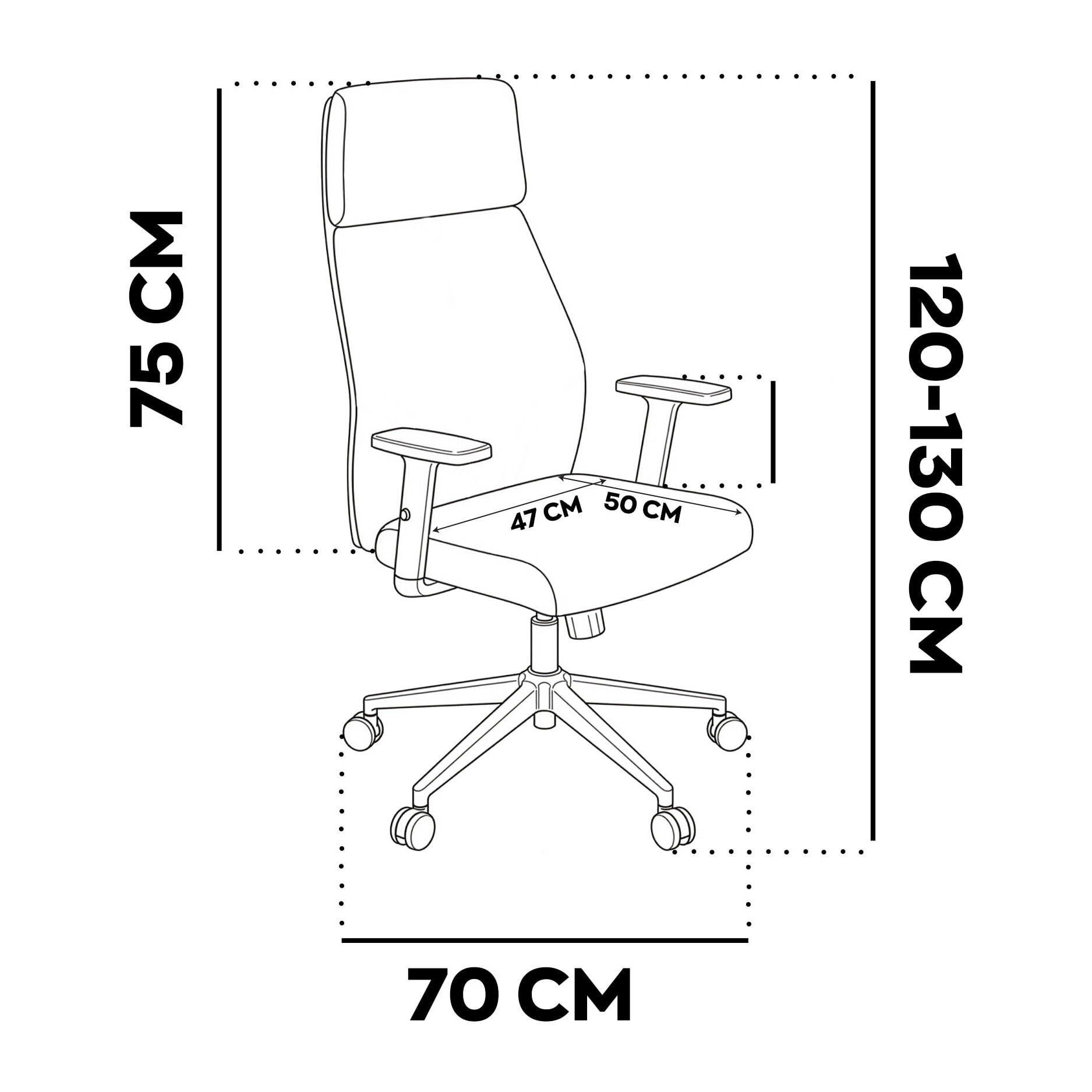 Sylicon - Sedia Da Ufficio Ergonomica 50x130x70 cm Poltrona Direzionale Comoda con Ruote Girevoli in Similpelle Grigia