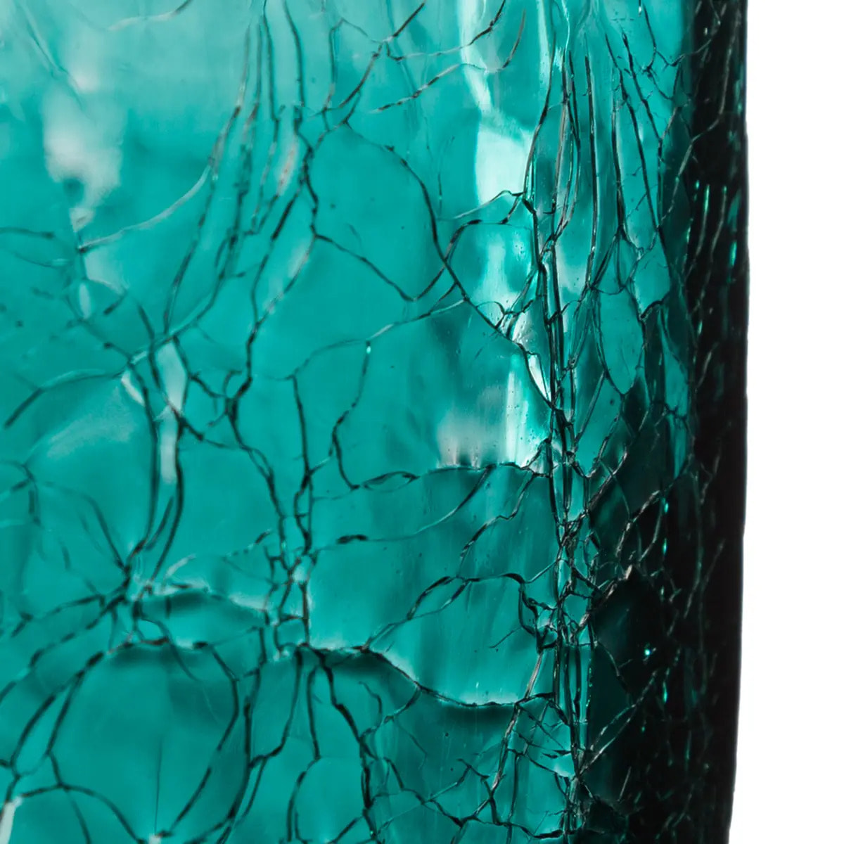 Vase cylindre - verre craquelé - H20 cm