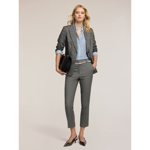 Motivi - Pantaloni slim in tweed - Grigio