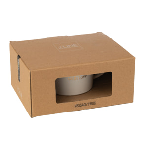 J-Line tasse + soucoupe + cuillère Coeur Anglais - porcelaine - blanc - 6 pièces