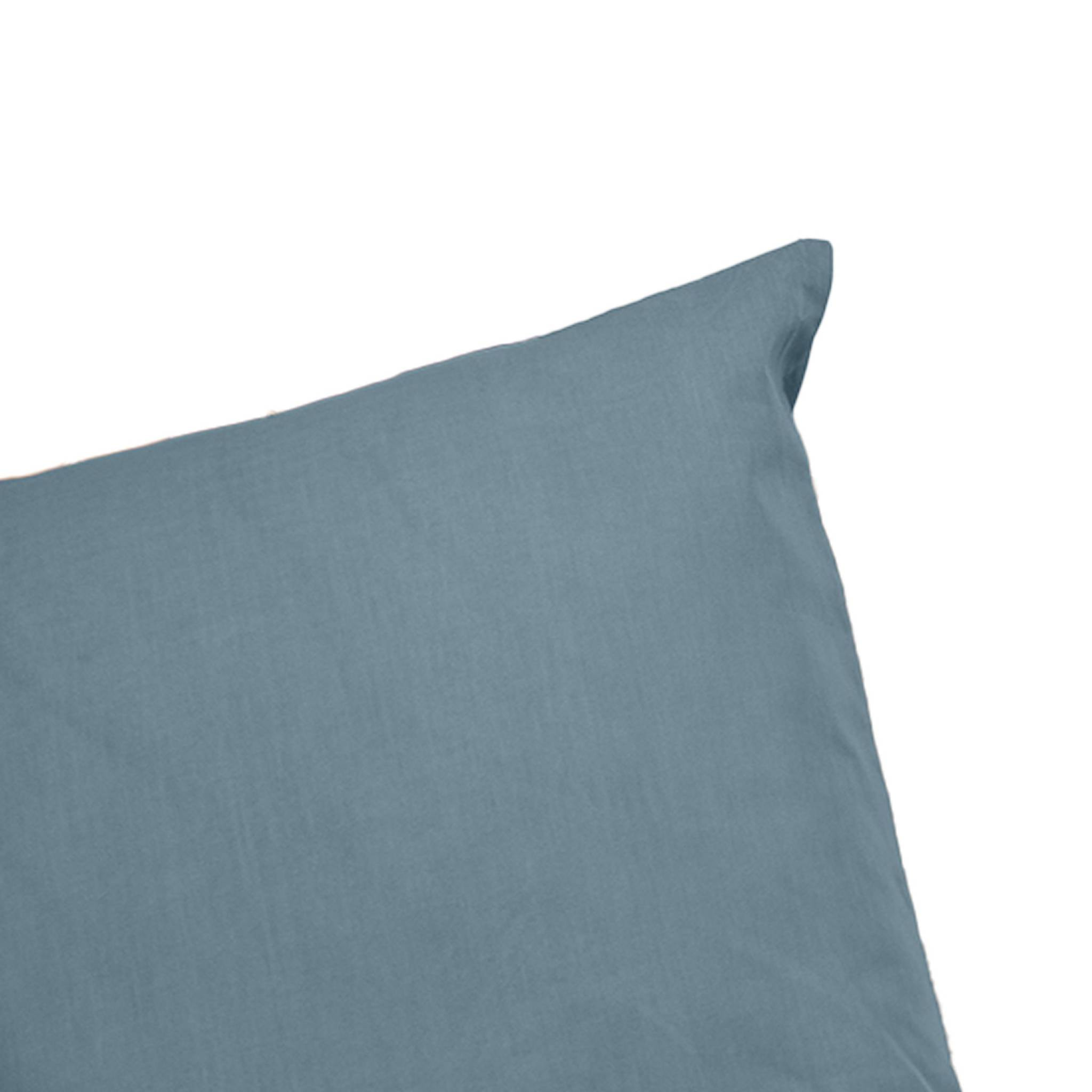 Parure de lit percale de coton 2 places bleu fumé Skala 240x220cm