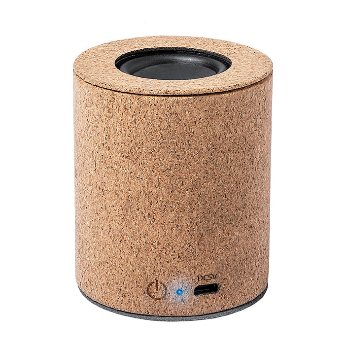 Altoparlante bluetooth 5.0 in sughero naturale. Potenza sonora 3W. Batteria 300mAh