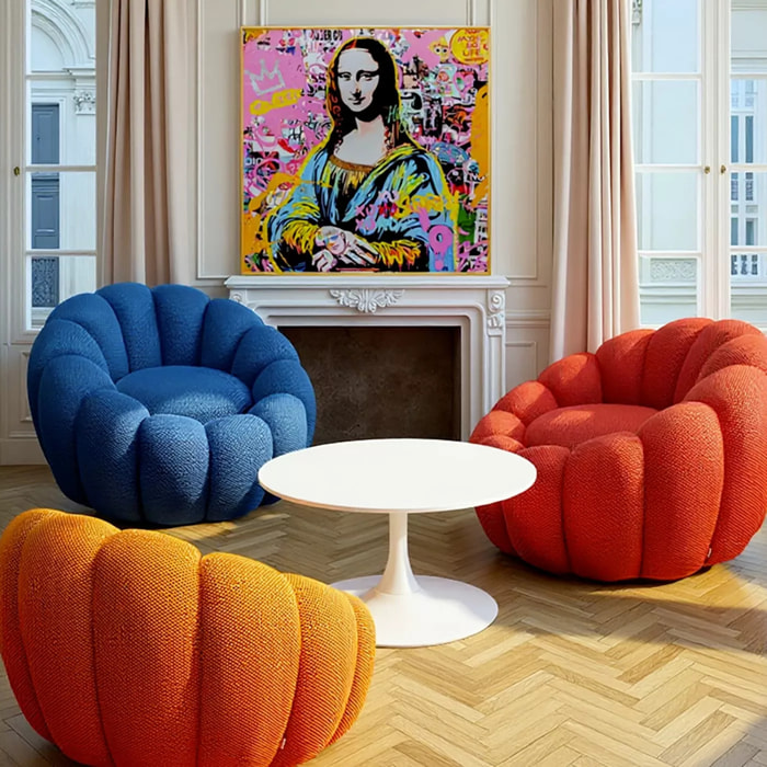 Fauteuil pivotant Peppo Bloom bleu Kare Design