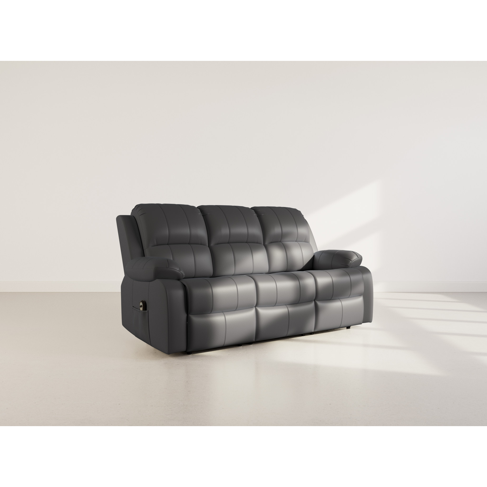 Armand - Canapé 3 places relax électrique en simili - Noir