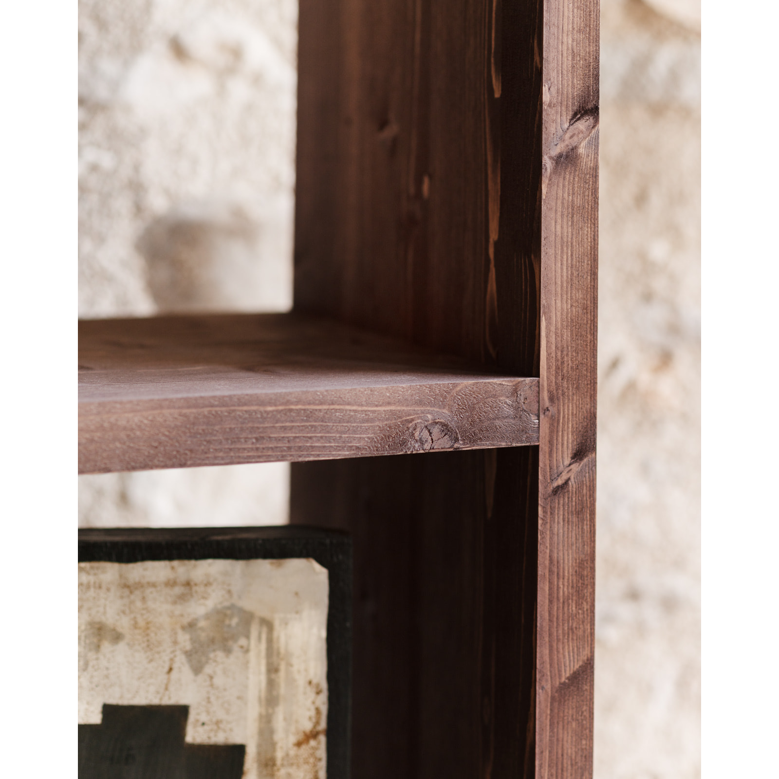 Étagère en bois massif ton noyer de 180x60cm Hauteur: 180 Longueur: 60 Largeur: 35