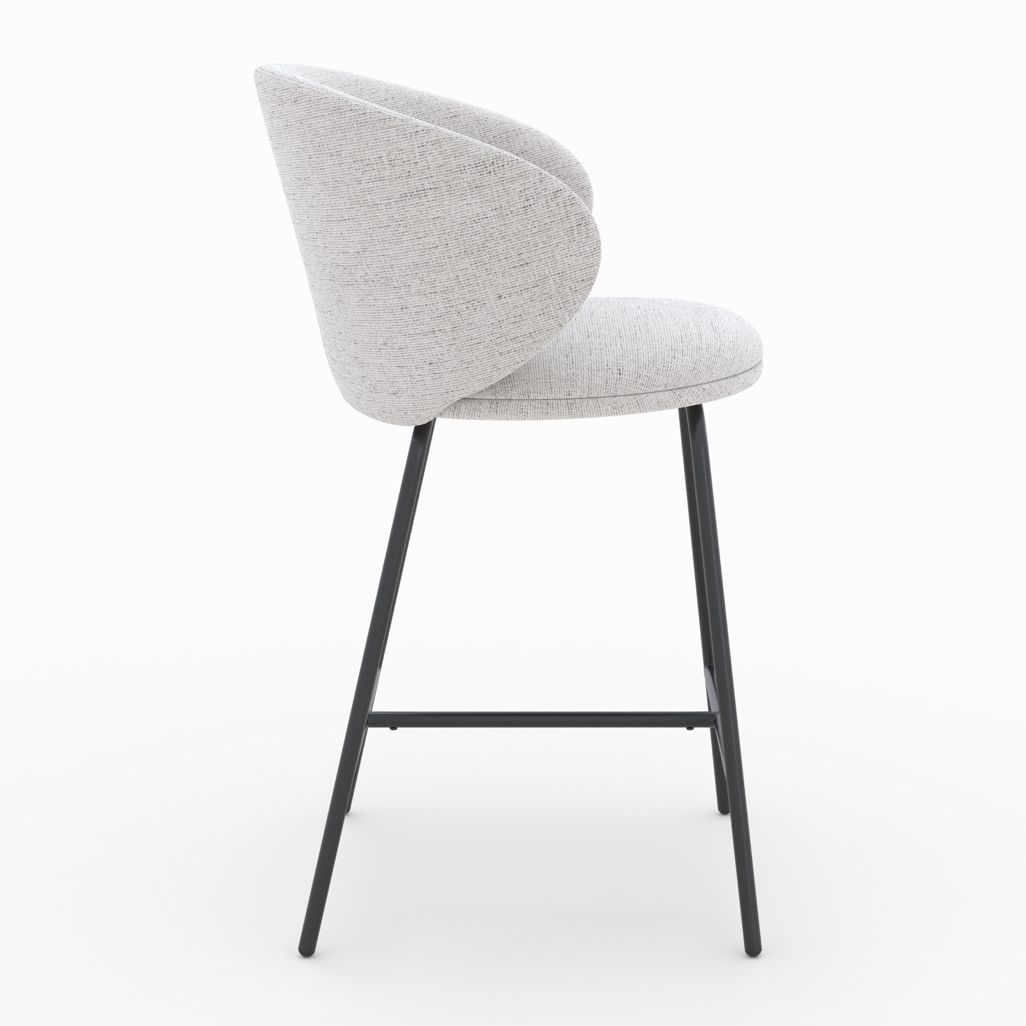 Lot de 2 chaises pour îlot central en tissu gris clair 68 cm - Cécilia